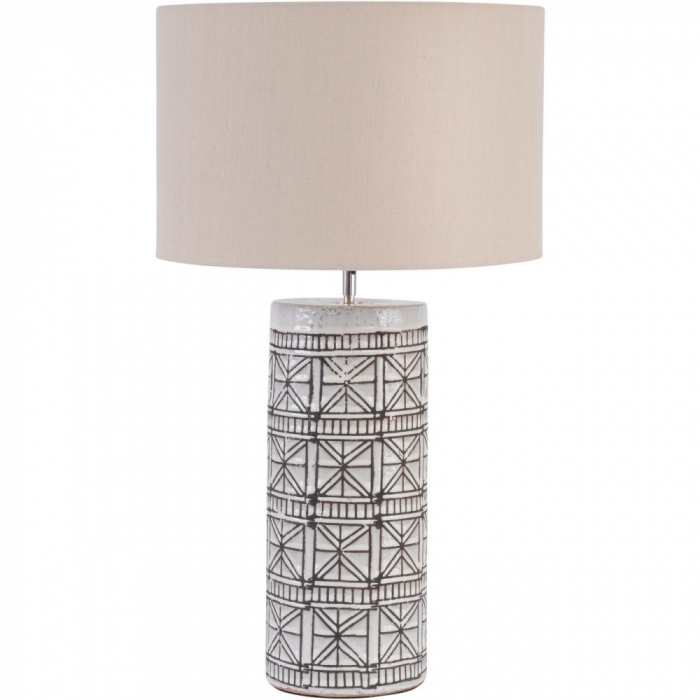 Brown Geometric Porcelain Table Lamp