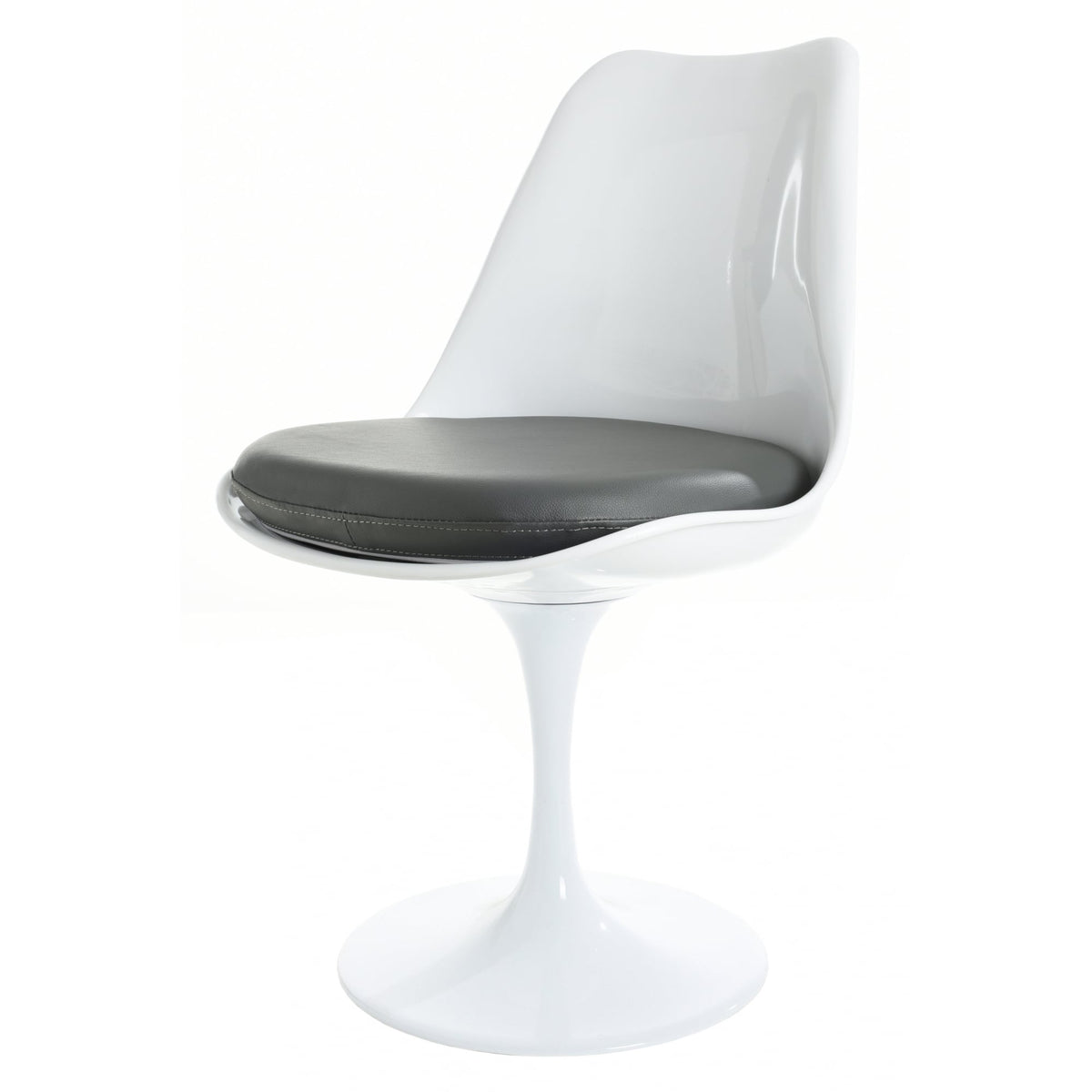 White and Grey PU Chelsea Side Chair