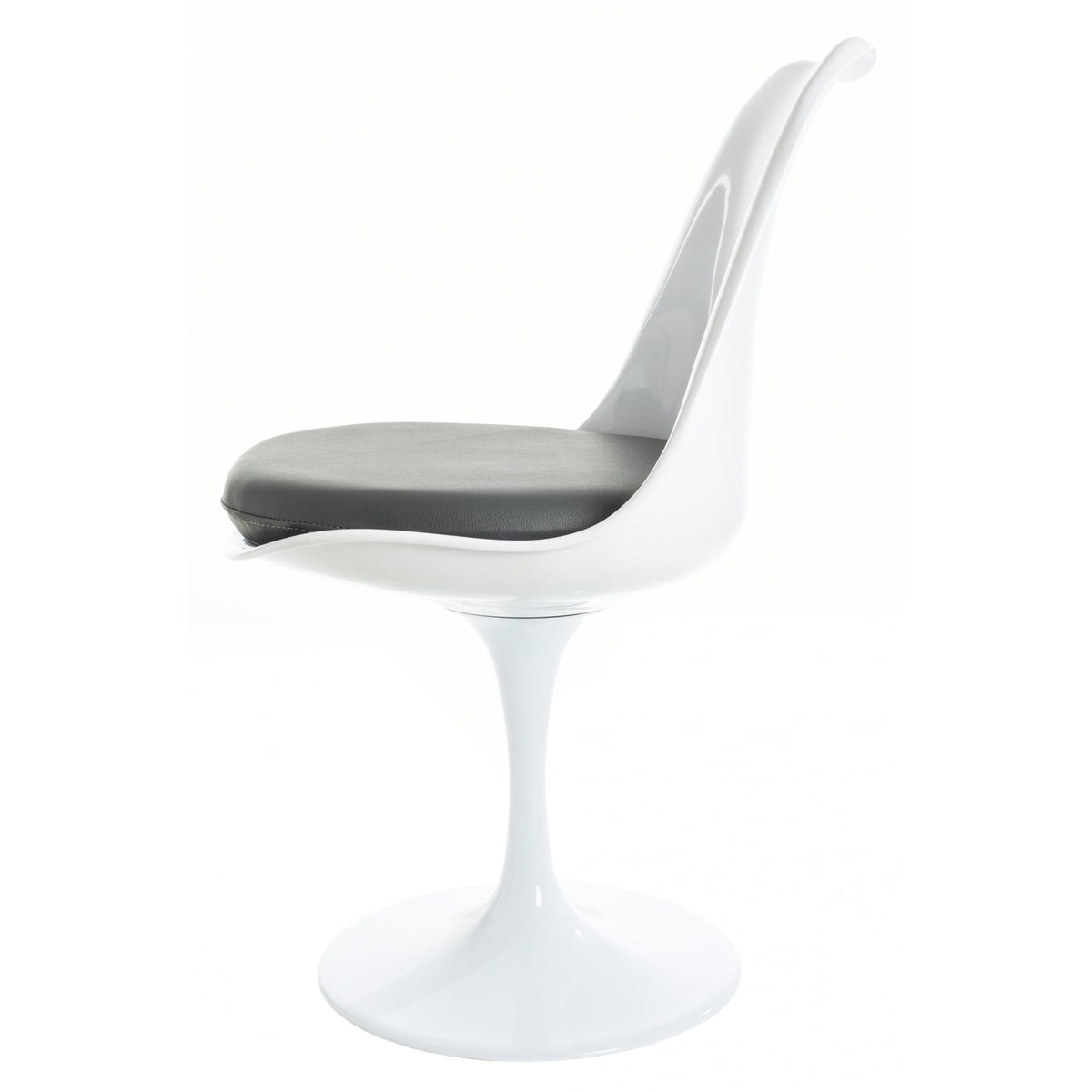 White and Grey PU Chelsea Side Chair
