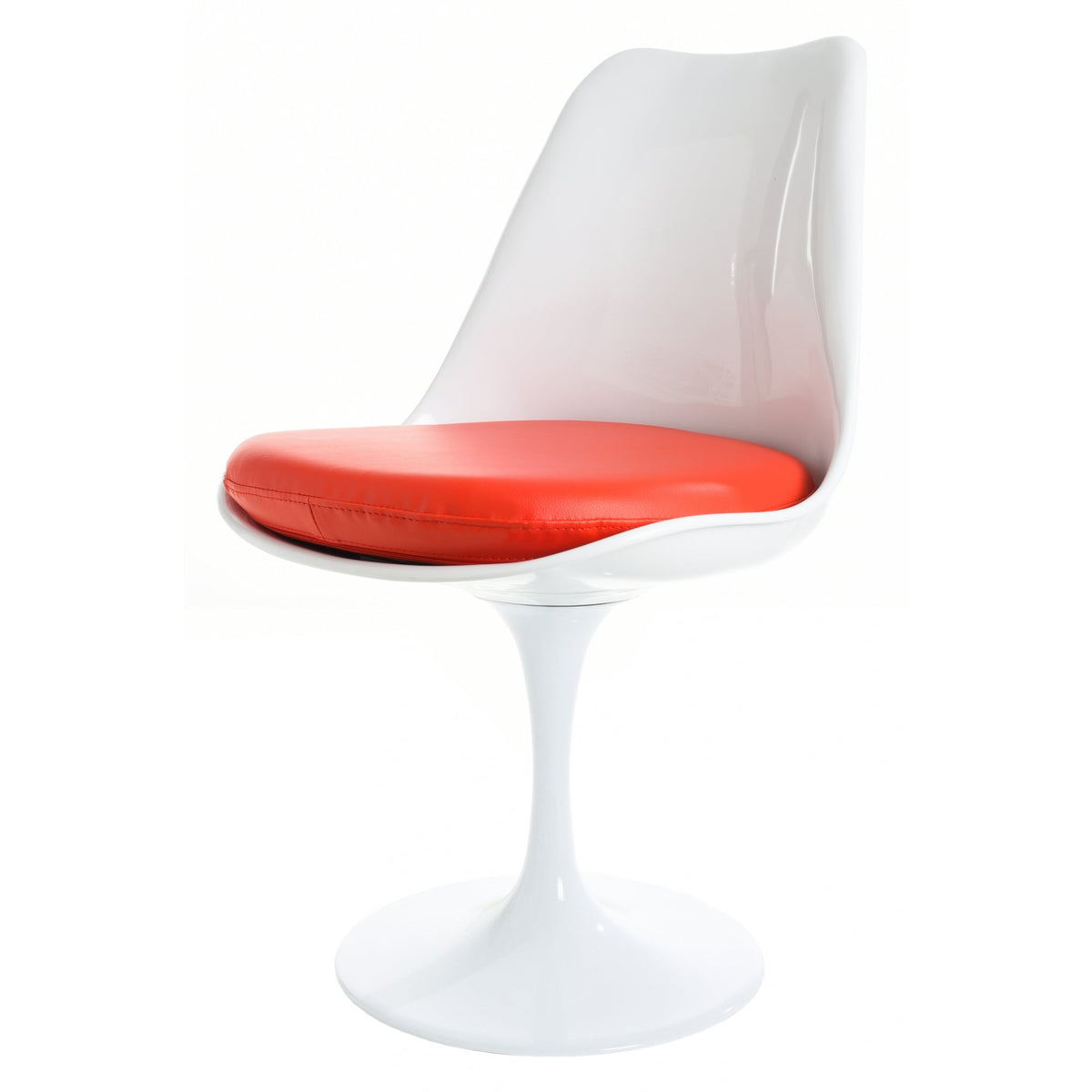 White and Red PU Chelsea Side Chair