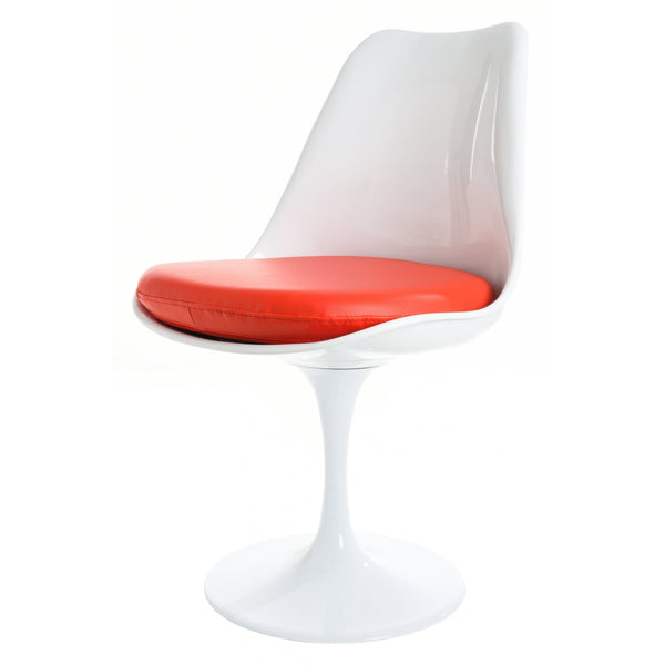 OUTLET White and Red PU Chelsea Side Chair