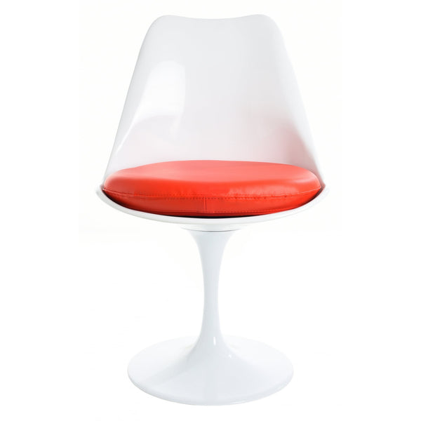 OUTLET White and Red PU Chelsea Side Chair