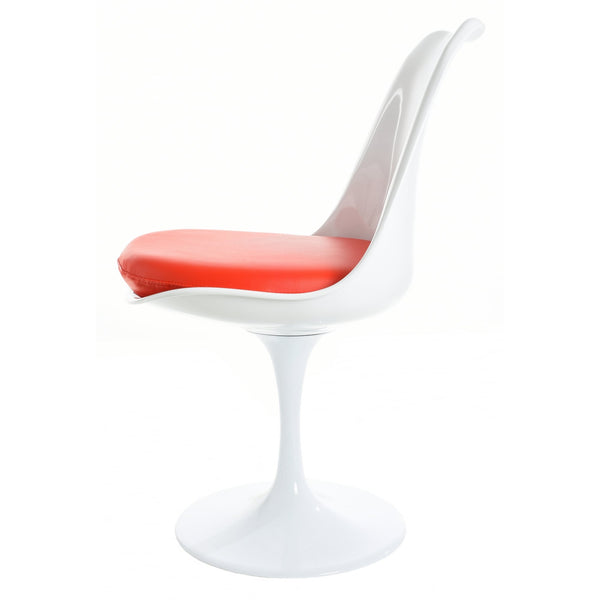 OUTLET White and Red PU Chelsea Side Chair