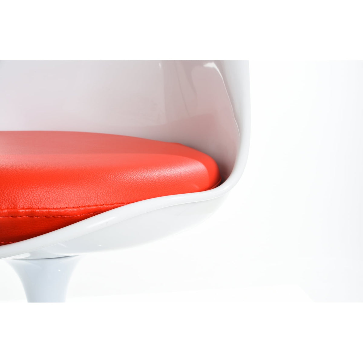 OUTLET White and Red PU Chelsea Side Chair