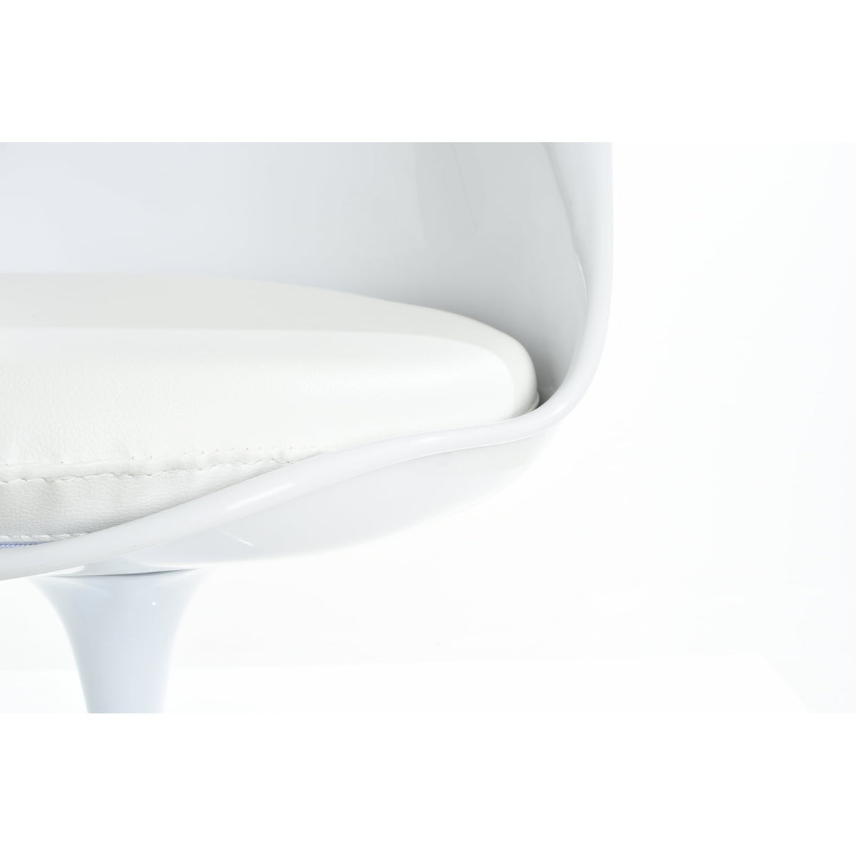 White and White PU Chelsea Side Chair
