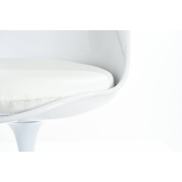 White and White PU Chelsea Side Chair