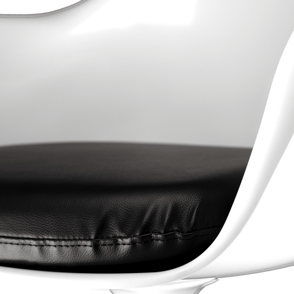 White and Black PU Chelsea Armchair