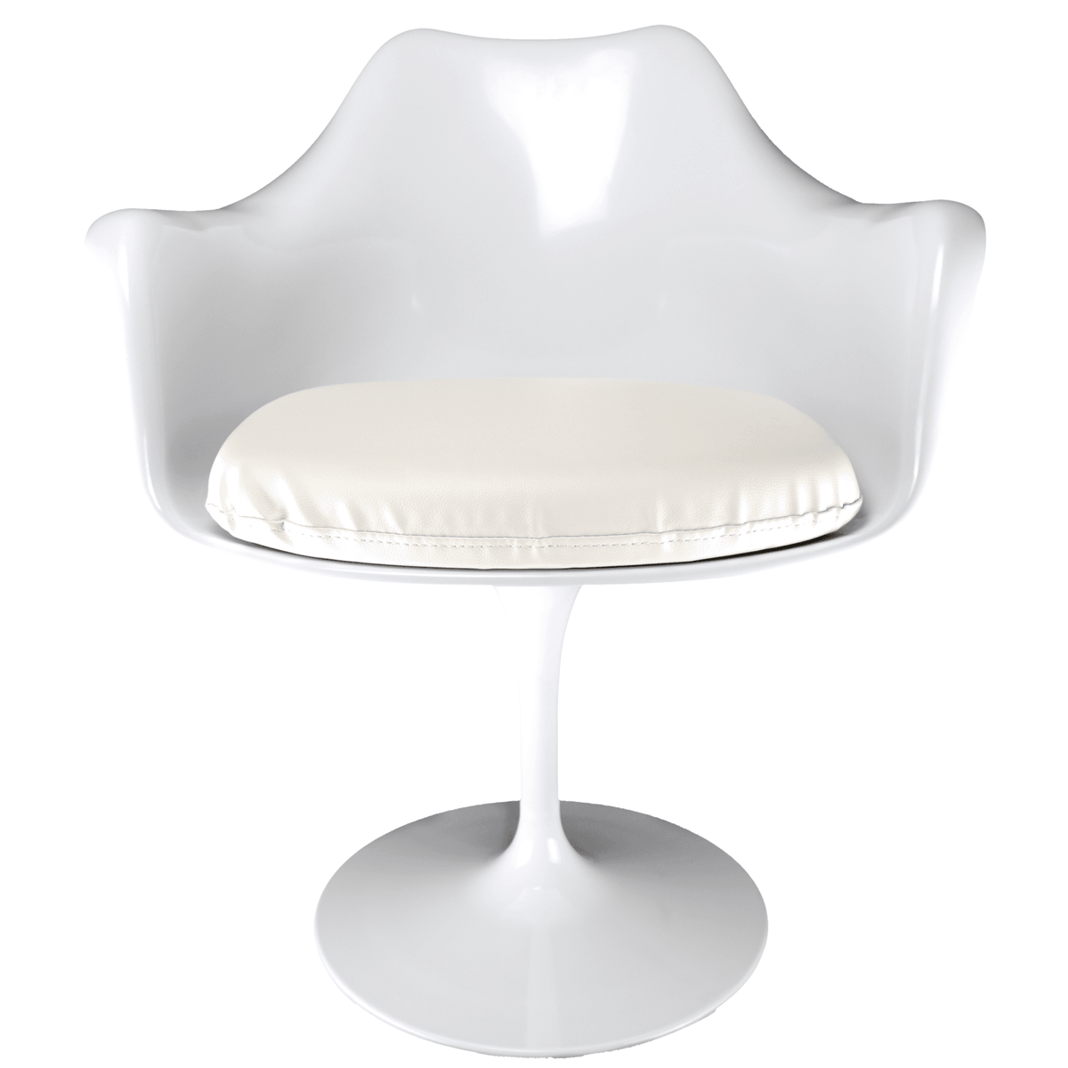 White and White PU Chelsea Armchair