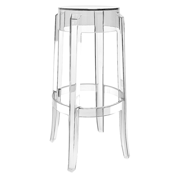 OUTLET Fusion Living Ghost Style Bar Stool Crystal Clear - 76cm