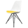 Soho White and Yellow Dining Chair with Black Metal Legs