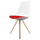 Soho White and Red Dining Chair with Pyramid Light Wood Legs
