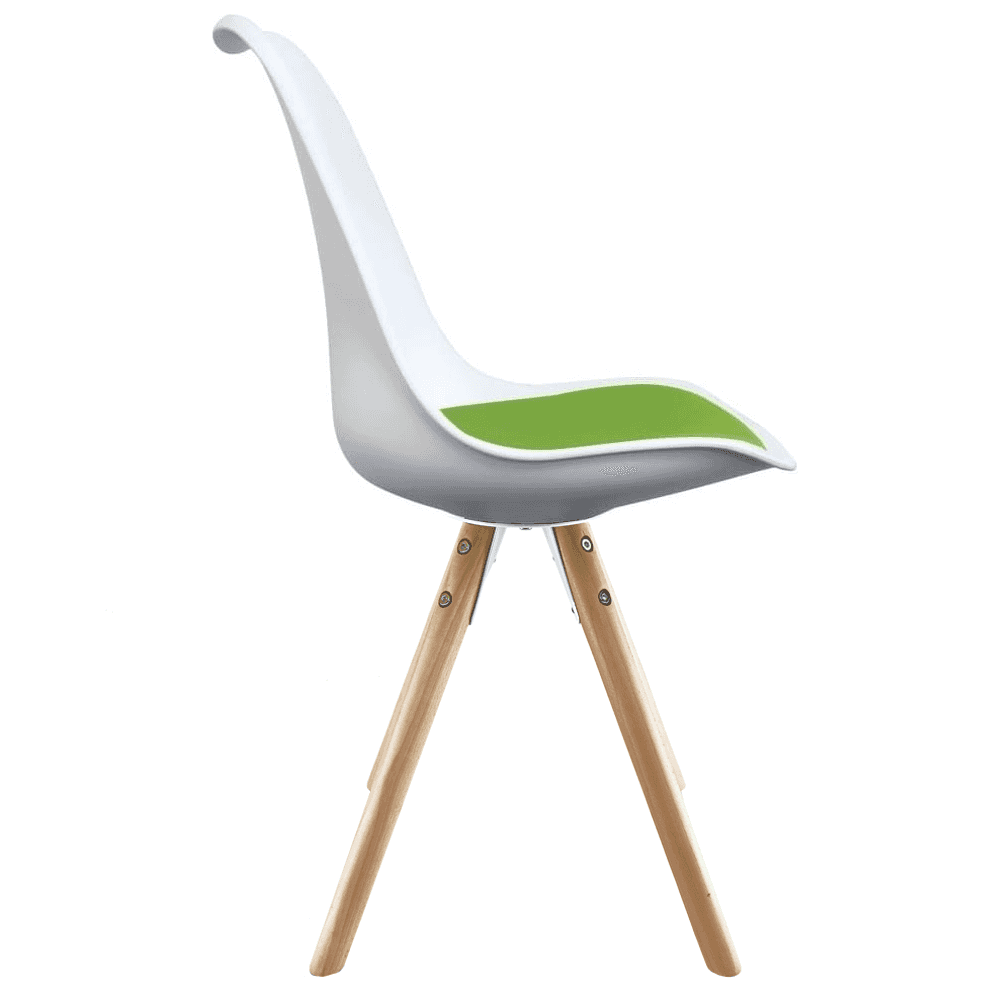Soho White and Green Dining Chair with Pyramid Light Wood Legs