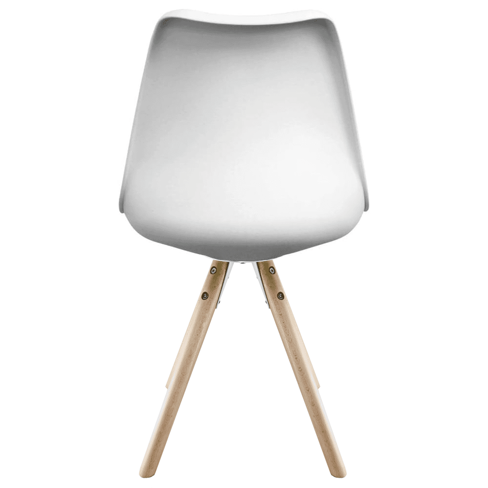Soho White and Bright Pink Dining Chair with Pyramid Light Wood Legs