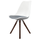 Soho White and Dark Grey Dining Chair with Pyramid Dark Wood Legs