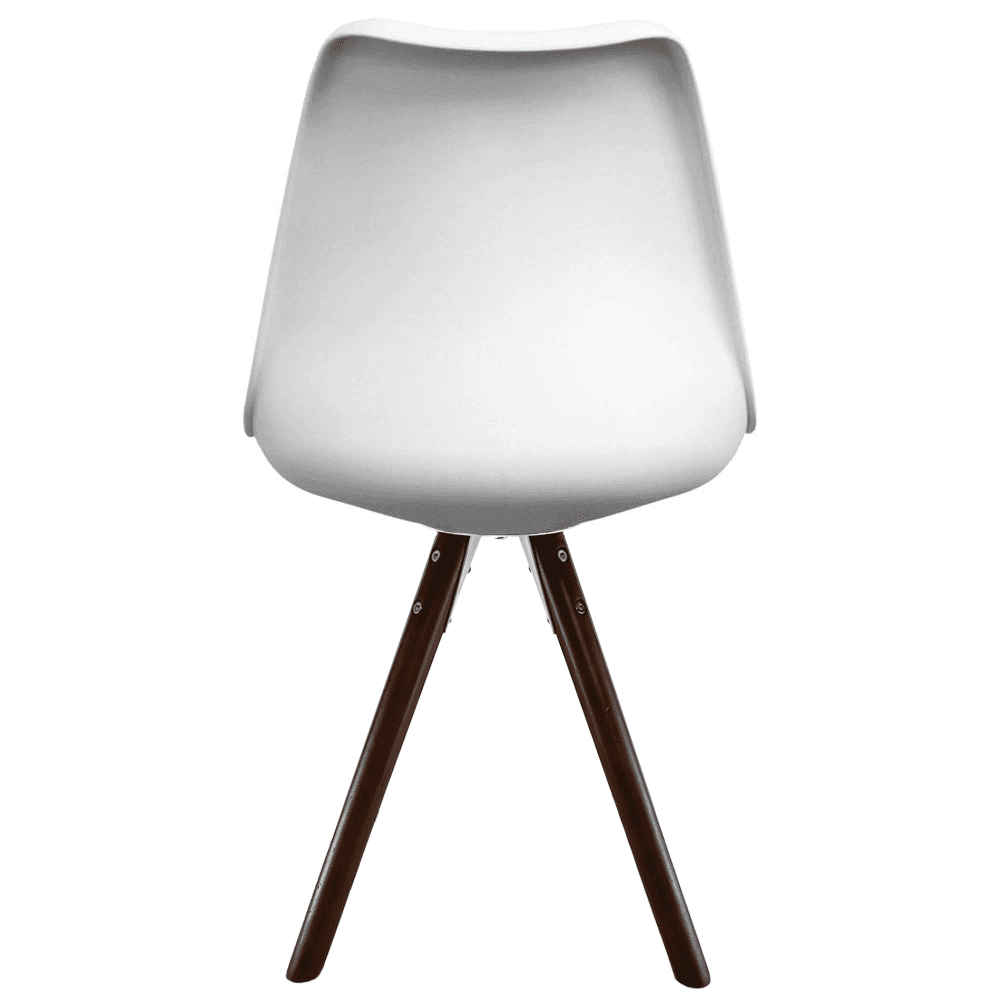 Soho White and Red Dining Chair with Pyramid Dark Wood Legs