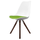 Soho White and Green Dining Chair with Pyramid Dark Wood Legs
