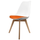 Soho White and Orange Dining Chair with Squared Light Wood Legs