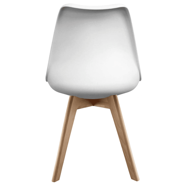 Soho White and Orange Dining Chair with Squared Light Wood Legs