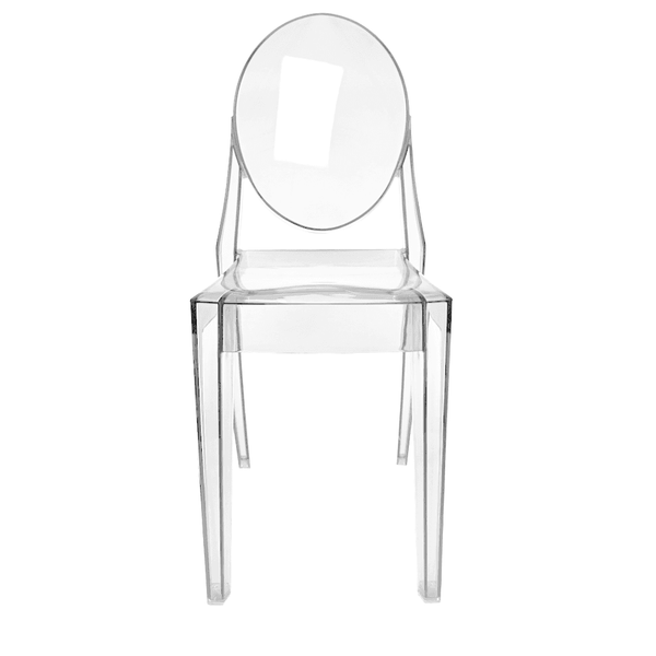Crystal Clear Ghost Style Plastic Victoria Dining Chair