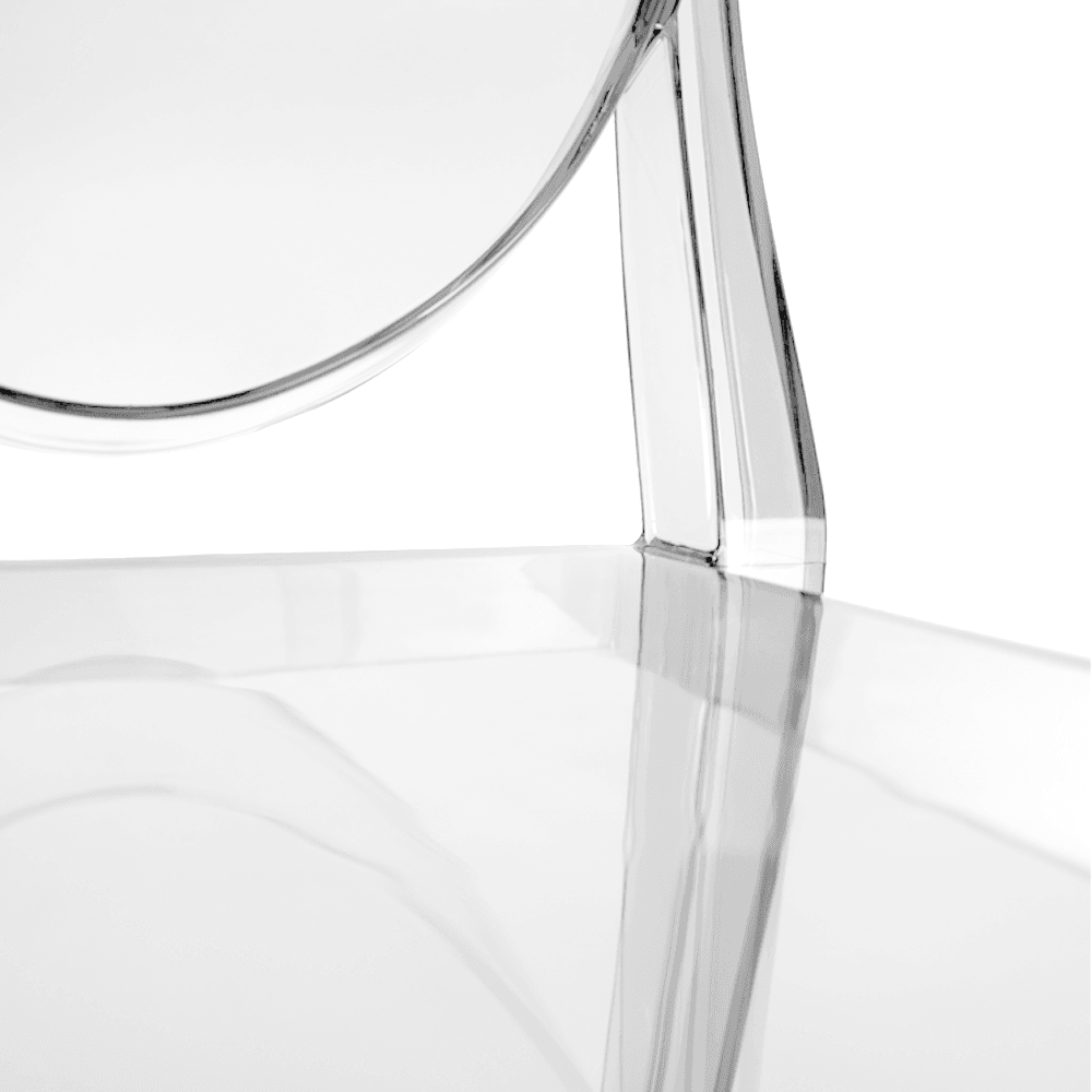 Crystal Clear Ghost Style Plastic Victoria Dining Chair