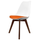 Soho White and Orange Dining Chair with Squared Dark Wood Legs