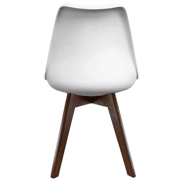 Soho White and Red Dining Chair with Squared Dark Wood Legs