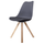 Soho Dark Grey Dining Chair with Square Pyramid Light Wood Legs