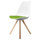 Soho White and Green Dining Chair with Square Pyramid Light Wood Legs