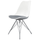 Soho White and Dark Grey Dining Chair with Chrome Metal Legs