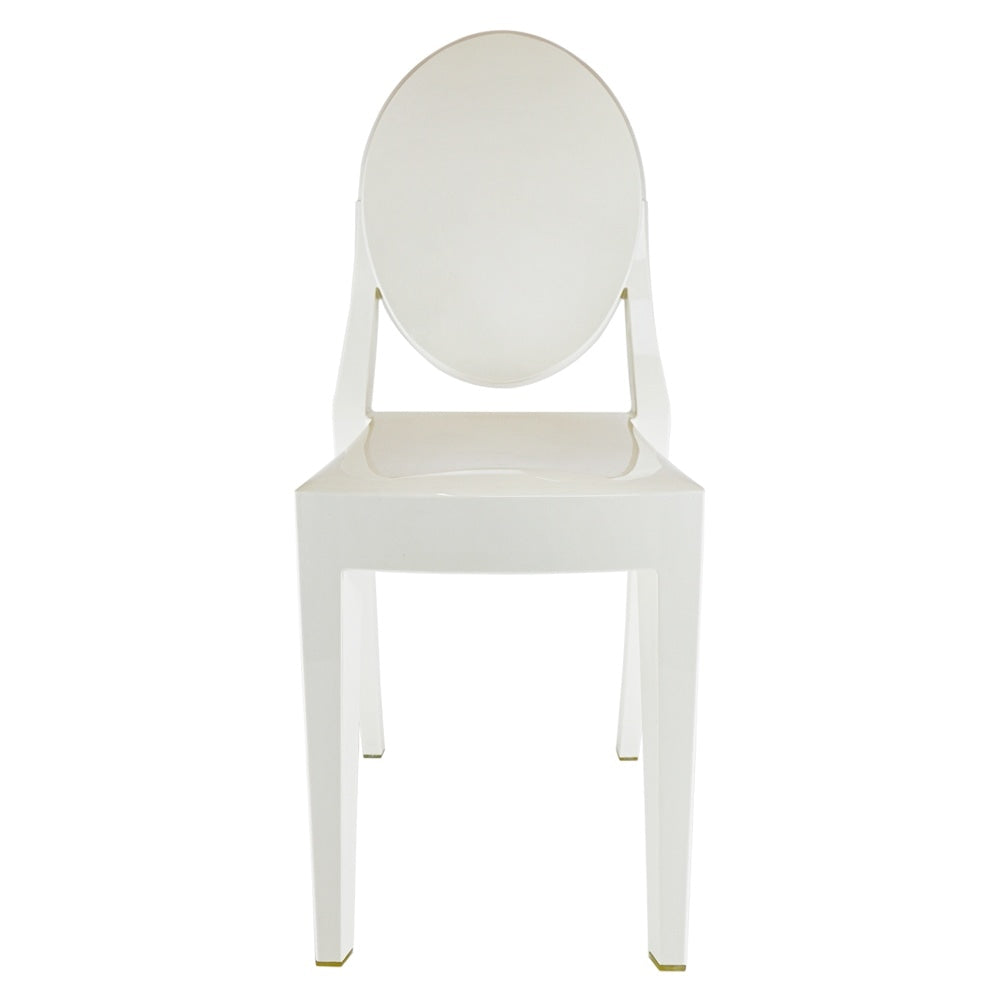 Ivory White Ghost Style Plastic Victoria Dining Chair
