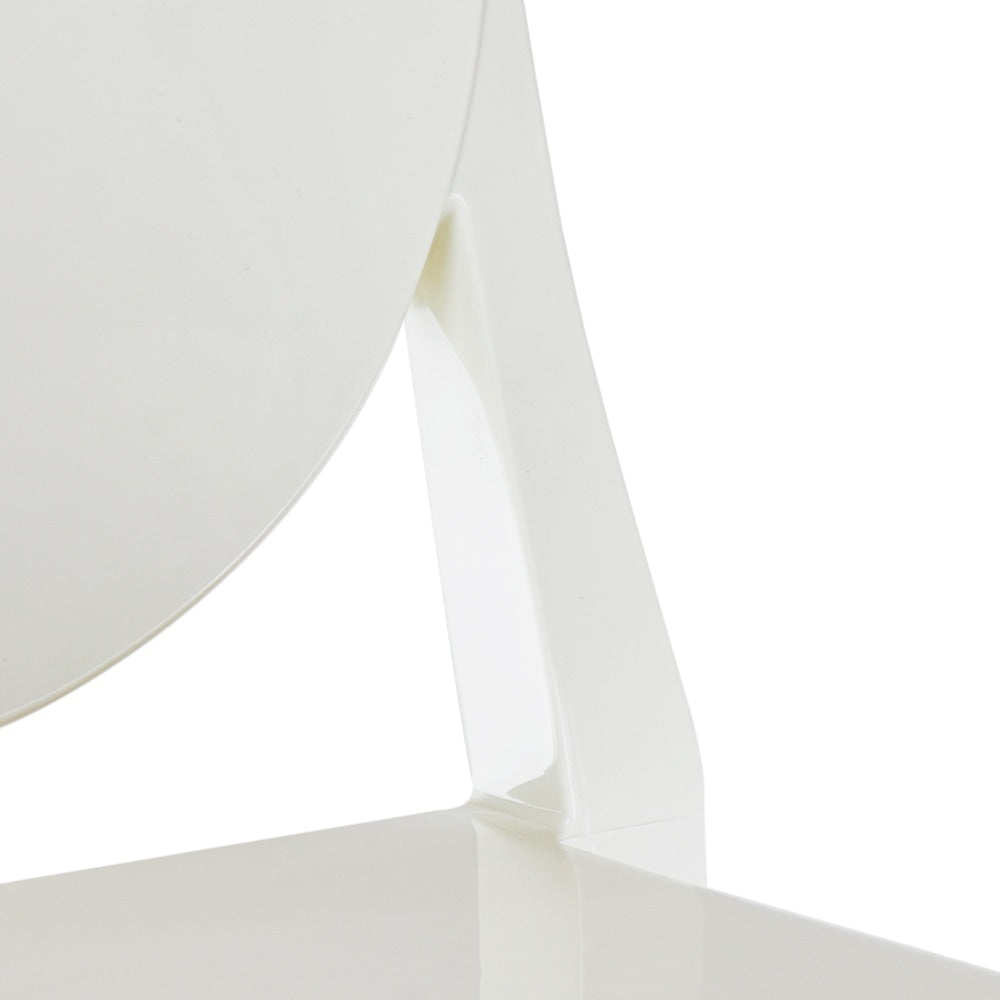Ivory White Ghost Style Plastic Victoria Dining Chair
