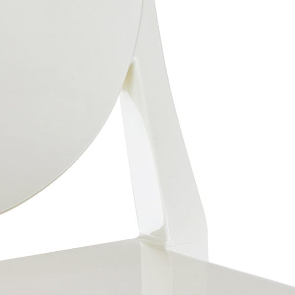 Ivory White Ghost Style Plastic Victoria Dining Chair