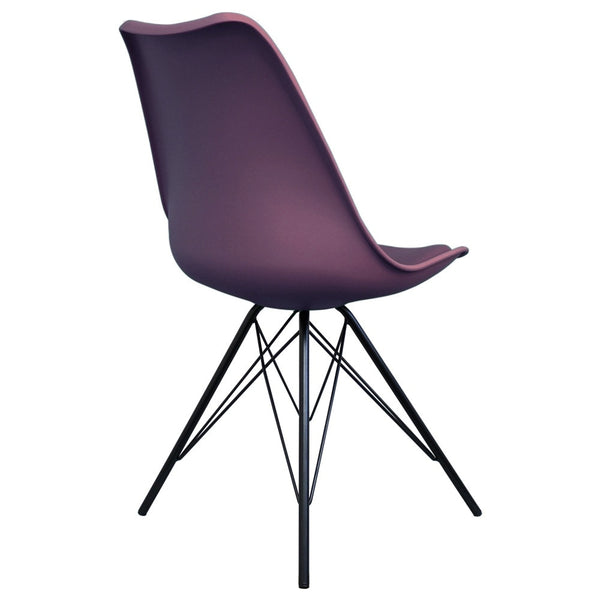 Soho Aubergine Purple Plastic Dining Chair with Black Metal Legs