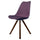 Soho Aubergine Purple Plastic Dining Chair with Square Pyramid Dark Wood Legs