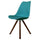 Soho Teal Plastic Dining Chair with Square Pyramid Dark Wood Legs