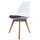 Soho White and Aubergine Purple Plastic Dining Chair with Squared Light Wood Legs