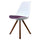 Soho White and Aubergine Purple Plastic Dining Chair with Square Pyramid Dark Wood Legs