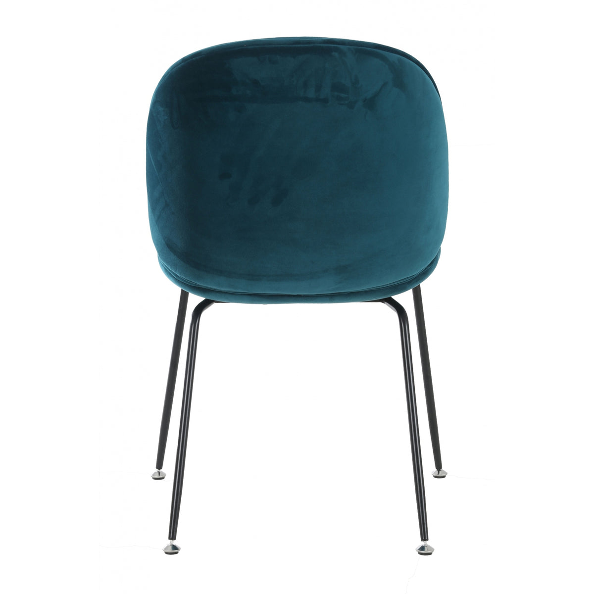 Luxurious Teal Velvet Dining Chair with Black Metal Legs