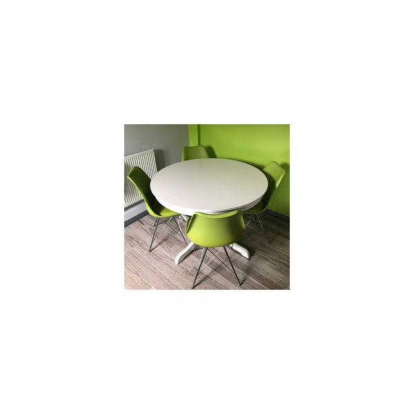 Soho White and Teal Dining Chair with Chrome Metal Legs