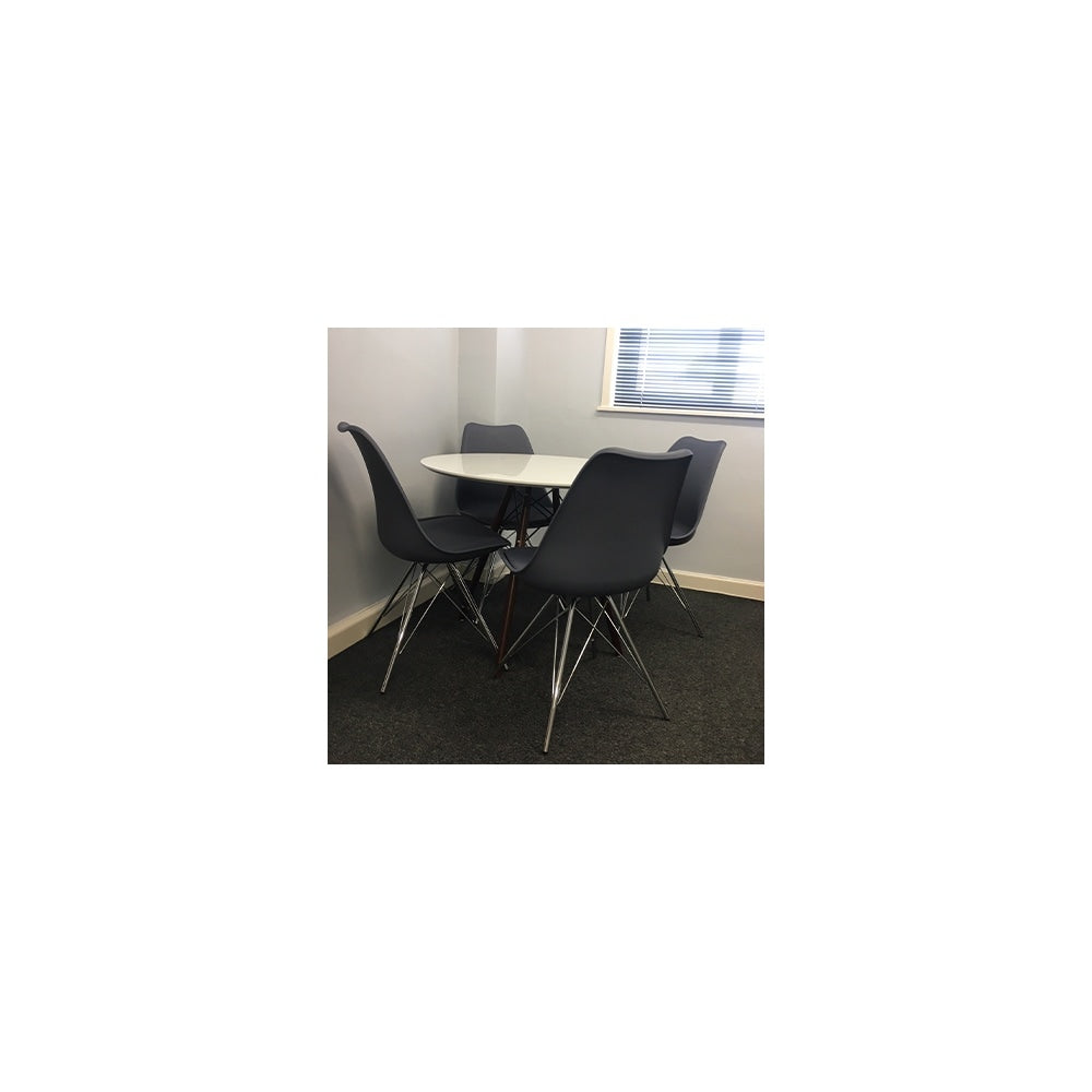 Soho Aubergine Purple Plastic Dining Chair with Chrome Metal Legs