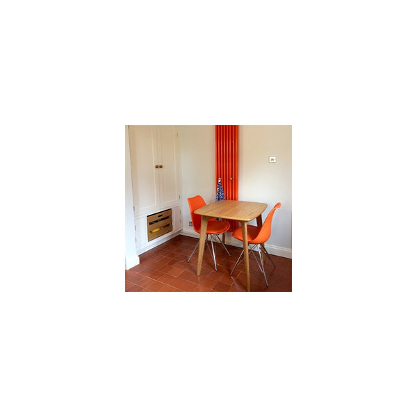 Soho Bright Pink Plastic Dining Chair with Chrome Metal Legs