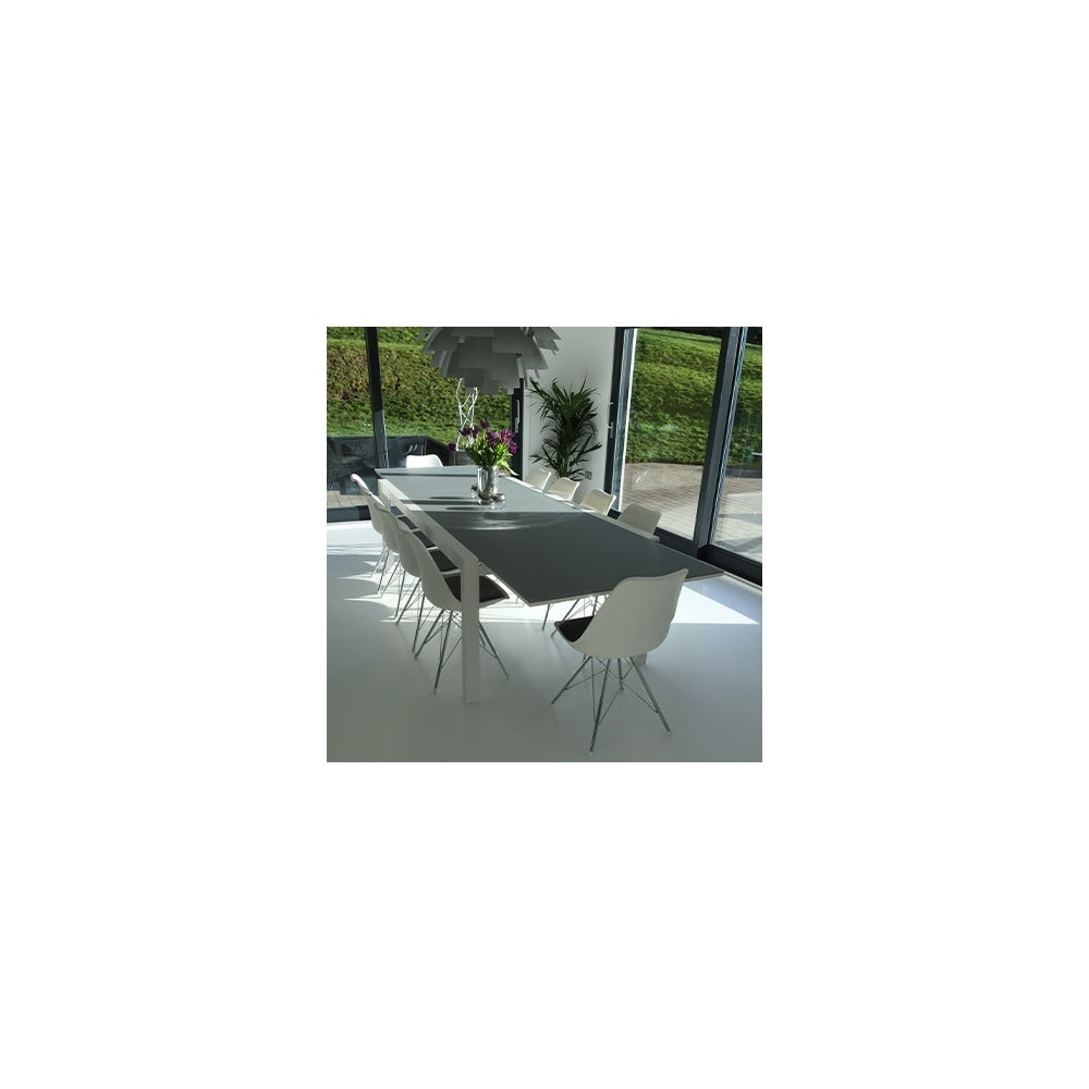 Soho White and Black Dining Chair with Chrome Metal Legs