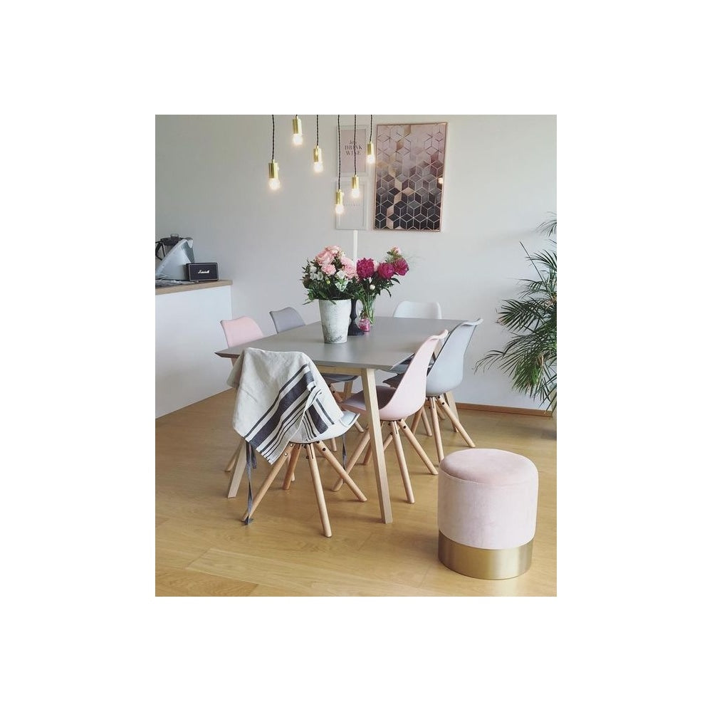 Soho Yellow Plastic Dining Chair with Pyramid Light Wood Legs