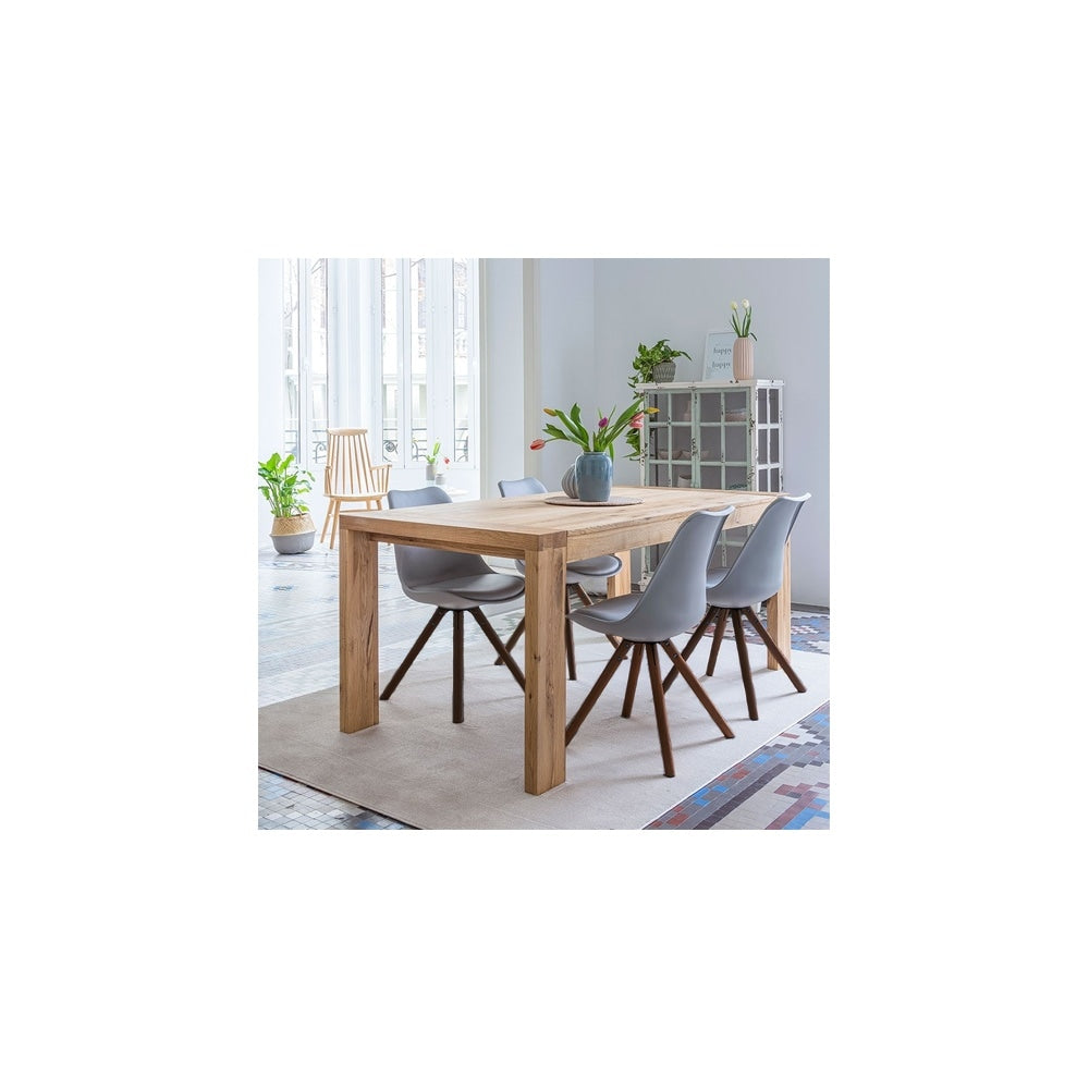 Soho White and Blush Pink Dining Chair with Pyramid Dark Wood Legs