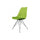 Soho Green Plastic Dining Chair with Chrome Metal Legs