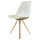 Soho Vanilla Plastic Dining Chair with Pyramid Light Wood Legs