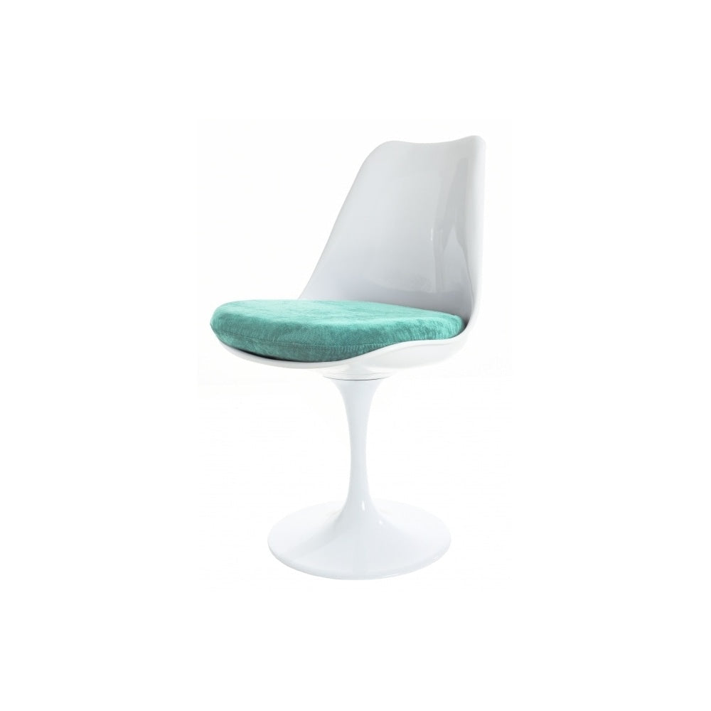 Chelsea Set - White Large Circular Table with Six Chairs - Various Colours