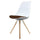 Soho White and Chocolate Brown Plastic Dining Chair with Pyramid Light Wood Legs