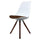 Soho White and Chocolate Brown Plastic Dining Chair with Pyramid Dark Wood Legs