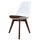 Soho White and Chocolate Brown Plastic Dining Chair with Squared Dark Wood Legs